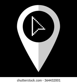 arrow cursor - white vector icon;  map pointer
