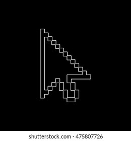 arrow cursor -  white vector icon