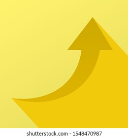 Arrow curve up icon. Flat art symbol. Vector illustration.