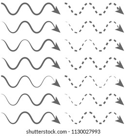 arrow curve line vector