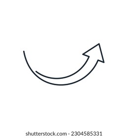 Arrow curve  logo template. Vector linear icon illustration isolated on white background.