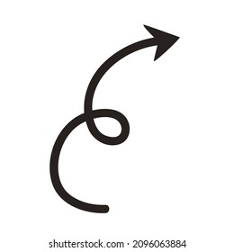 arrow in curve over white