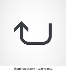 Arrow curve pointing up, arrow icon. Vector illustration