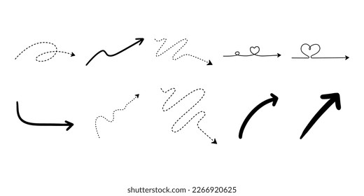 Arrow Curve Shape Vector Set