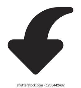 icono de flecha curvada hacia abajo o ilustración de logotipo
