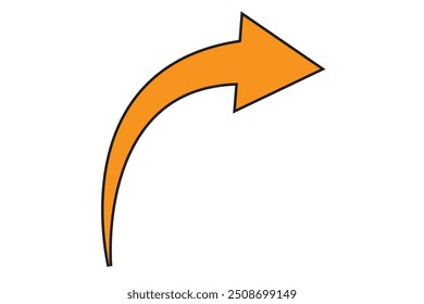 arrow curved graph design element free hand drawing vector illustration