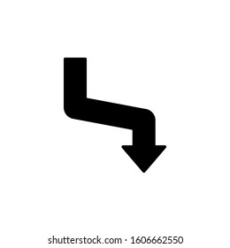 Arrow curved icon. Simple pointer icons for ui and ux, website or mobile application