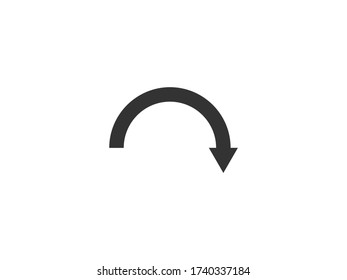 Pfeil gebogen Symbol. Vector Illustration, flaches Design.