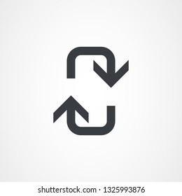 Arrow curves forming an oval shape, arrow icon. Vector illustration