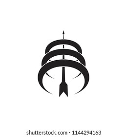 arrow up curves motion target symbol logo vector