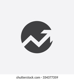 arrow up cut identity template icon design element