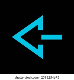 Arrow in cyberpunk style. A cyberpunk-inspired masterpiece feature a vibrant blue arrow cutting through a chaotic, crazy shape on a dark black background. Vector illustration.