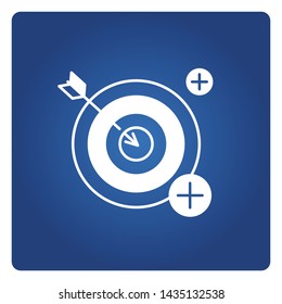 arrow and dart for financial target concept in blue background