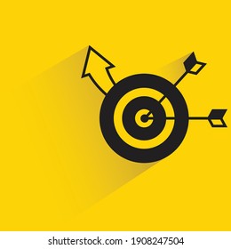 arrow dart for marketing target drop on yellow background