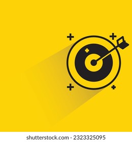 arrow dart with shadow on yellow background