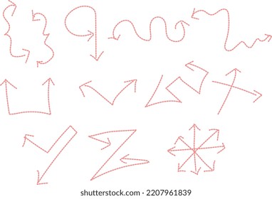 arrow dash line. Hand drawn arrow vector icons set. sketch arrow design for business plan and education.