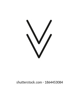 Arrow Dawn Symbol Vector Line Icon 