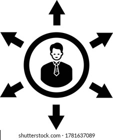 Arrow, decision, direction icon / black color