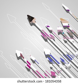 Arrow design background, dynamic illustration.