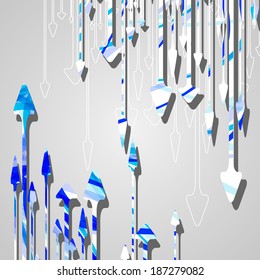 Arrow design background, dynamic illustration.