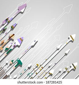Arrow design background, dynamic illustration.