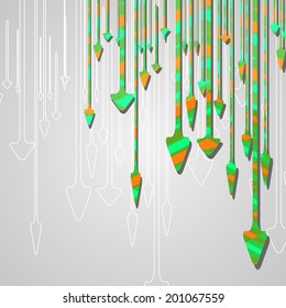 Arrow design background, dynamic illustration.