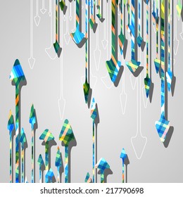 Arrow design background, dynamic illustration.