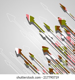 Arrow design background, dynamic illustration.