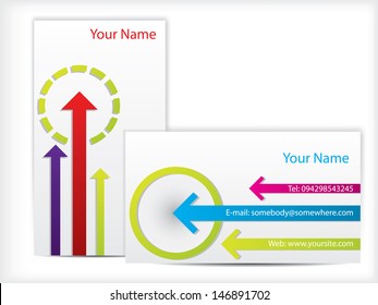 Arrow design business card set of two