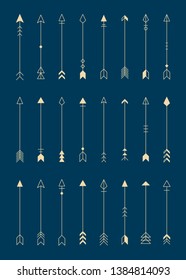 Pfeil-Design-Element auf marineblau Hintergrund, Vektorgrafik
