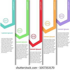 Arrow design elements for business Multicolor infographics. Vector template with 5 steps