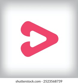 Arrow design inside play sign. Unique guiding motion design. Media and recording company design.