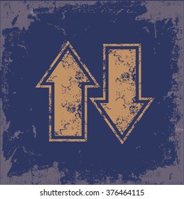 Arrow design on old paper background,vector