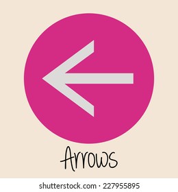 Arrow design over beige background, vector illustration