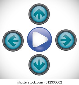 Arrow design  over seal stamp, vector illustration 10 eps graphic