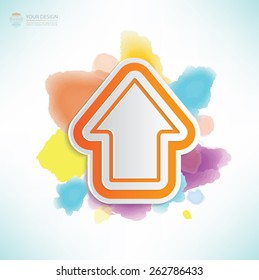 Arrow up design,water colour design,clean vector