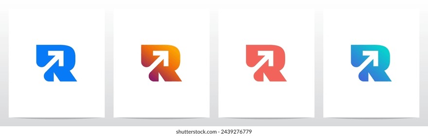 Arrow Up Diagonal On Letter Initial Logo Design R