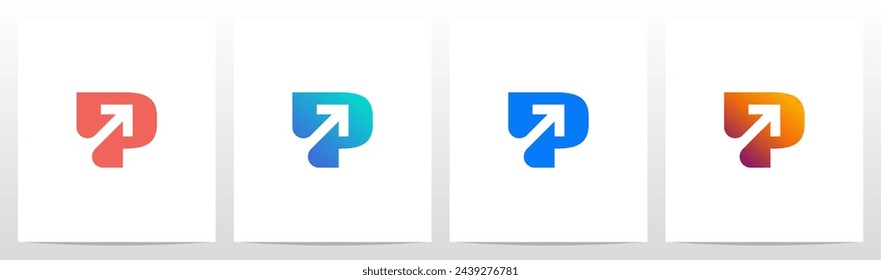 Arrow Up Diagonal On Letter Initial Logo Design P