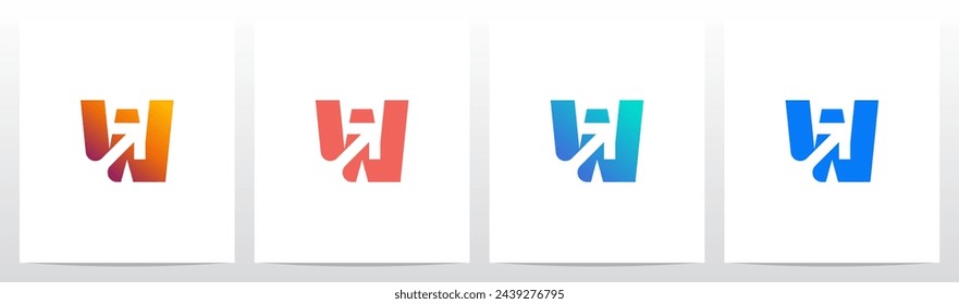 Arrow Up Diagonal On Letter Initial Logo Design W