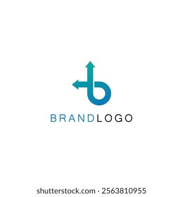 Arrow Up Diagonal On Letter Initial Logo Design B
