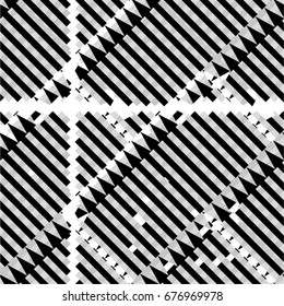 Arrow in diagonal pattern, simple stripes, seamless vector background.