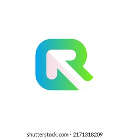 arrow diagonal with R monogram