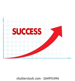 arrow diagram business up on a white