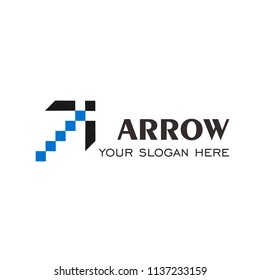 Arrow digital logo. with letter i vector graphic design.