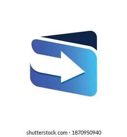 arrow digital wallet logo concept