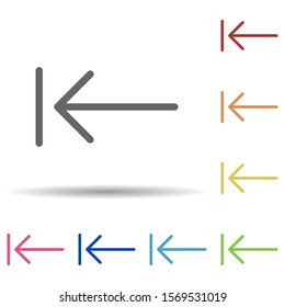 Arrow with direct in multi color style icon. Simple glyph, flat vector of web icons for ui and ux, website or mobile application