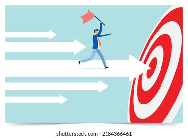 Arrow directed towards the goal, Vector illustration design