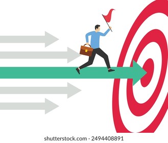 Arrow directed towards the goal, Vector illustration design

