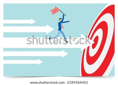 Arrow directed towards the goal, Vector illustration design