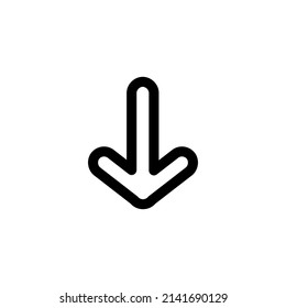 arrow direction black line isolated in white background